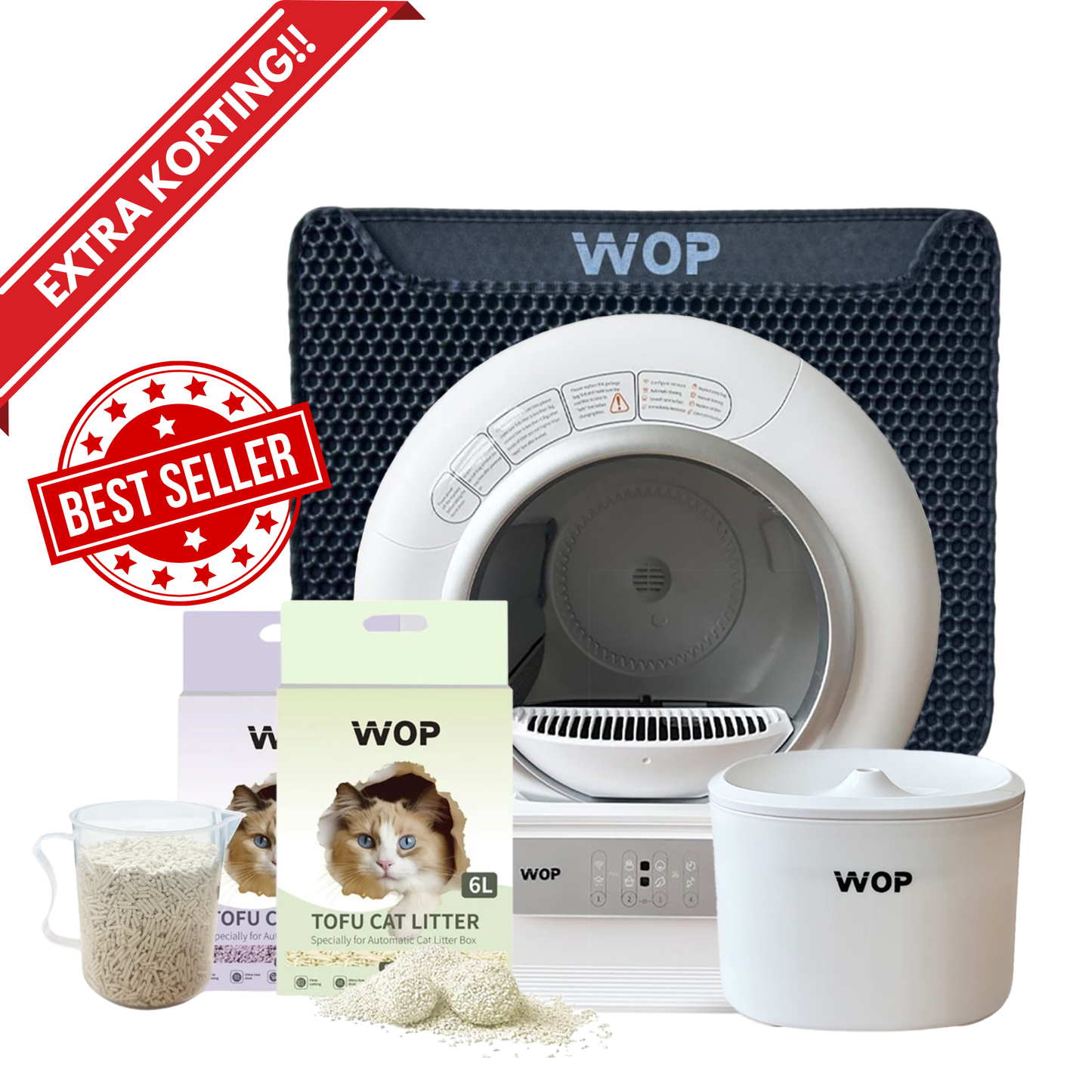 Zelfreinigende kattenbak XXL set - Automatisch - WOP